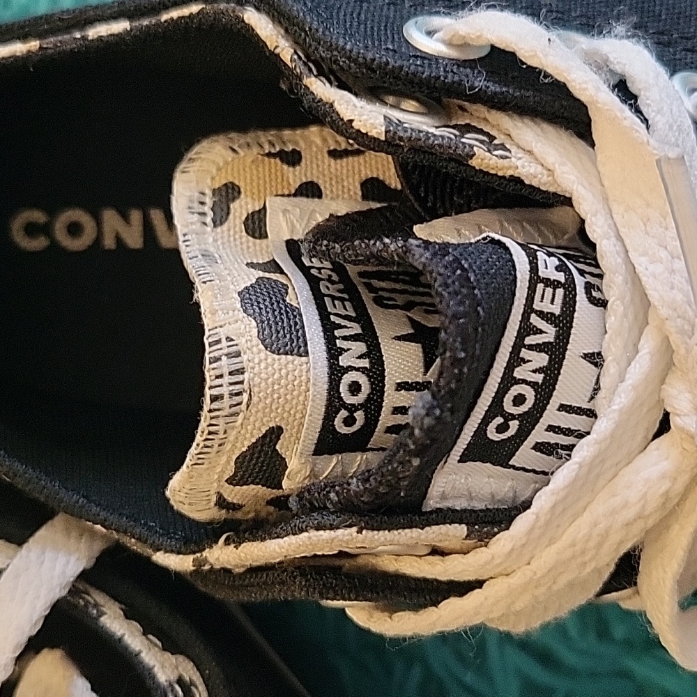 Converse black cheetah/leopard print size EUR32/Juniors 1 - Picture 6 of 7